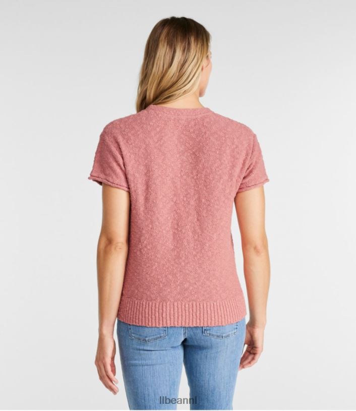 L.L.Bean vrouwen middelzware katoenen slub trui bleek turkoois kleding VT064673
