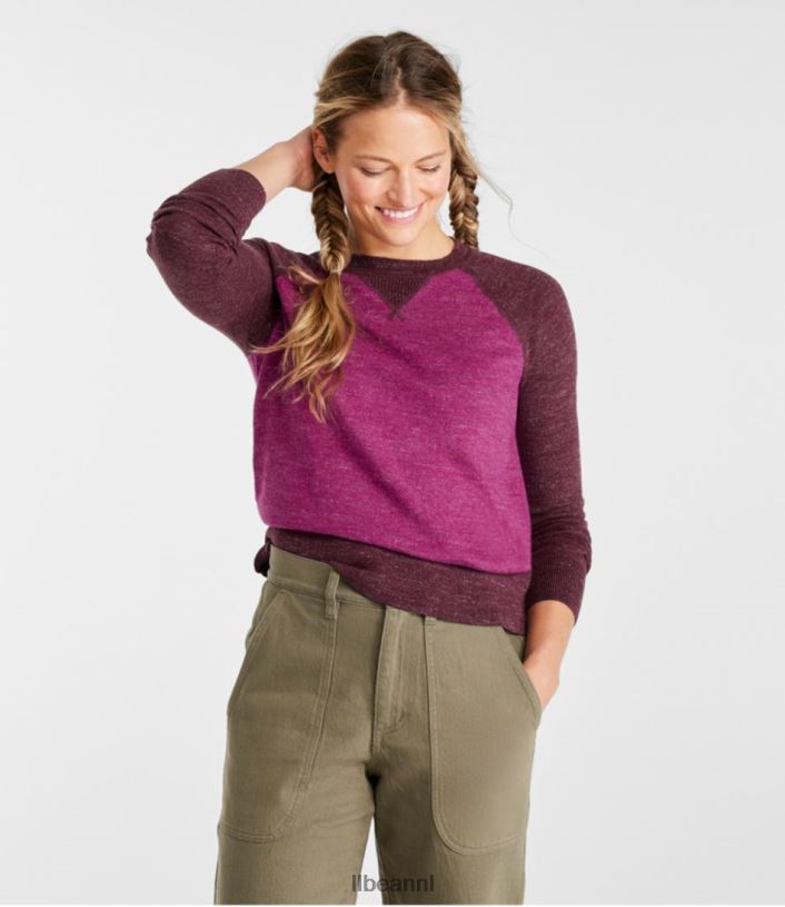 L.L.Bean vrouwen slub trui van biologisch katoen stoffige olijf kleding VT0643034