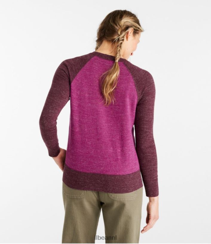 L.L.Bean vrouwen slub trui van biologisch katoen stoffige olijf kleding VT0643034