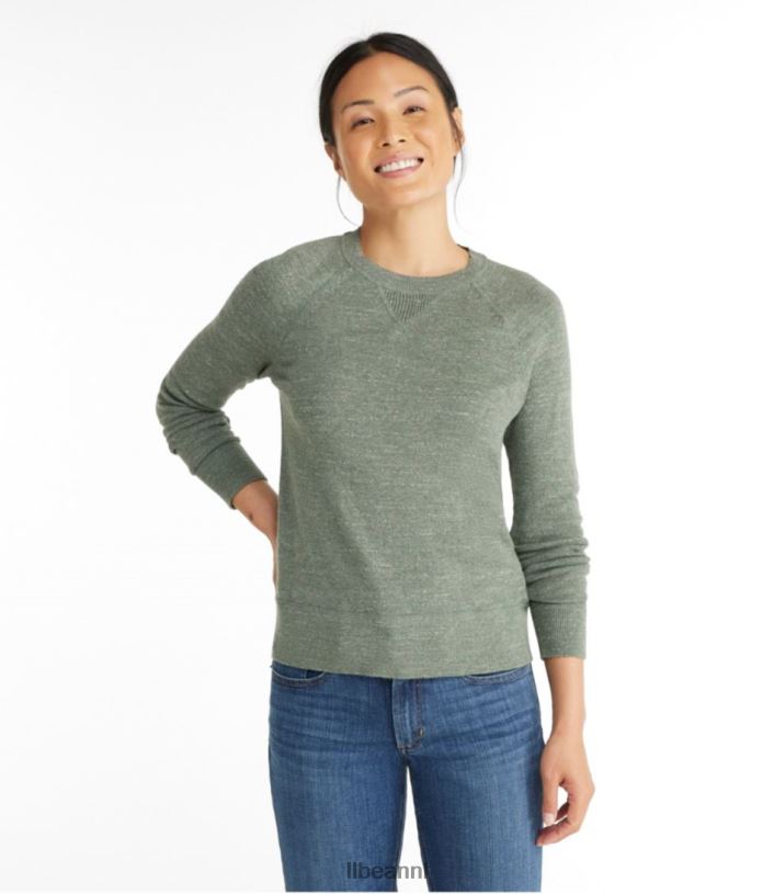 L.L.Bean vrouwen slub trui van biologisch katoen zee groen kleding VT0645782