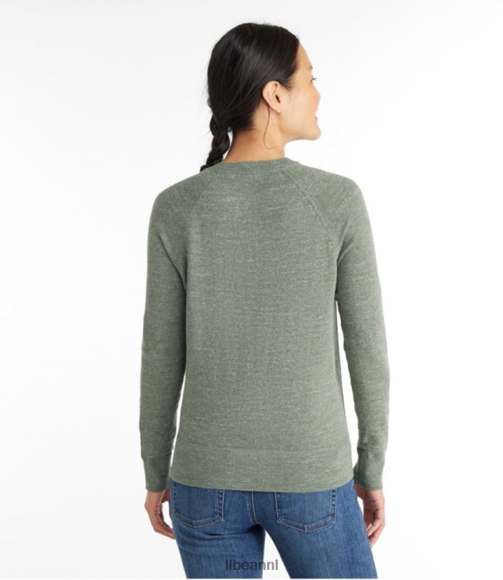 L.L.Bean vrouwen slub trui van biologisch katoen zee groen kleding VT0645782