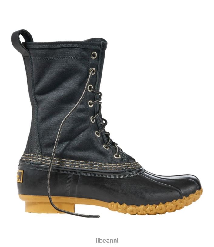 L.L.Bean vrouwen kenmerkende jachtschoen van gewaxt canvas zwart schoenen VT0641195