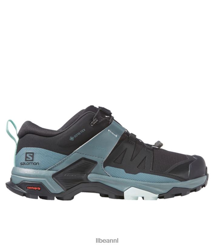 L.L.Bean vrouwen salomon x ultra 4 gore tex wandelschoenen zwart/stormachtig weer/opaalblauw schoenen VT0641207