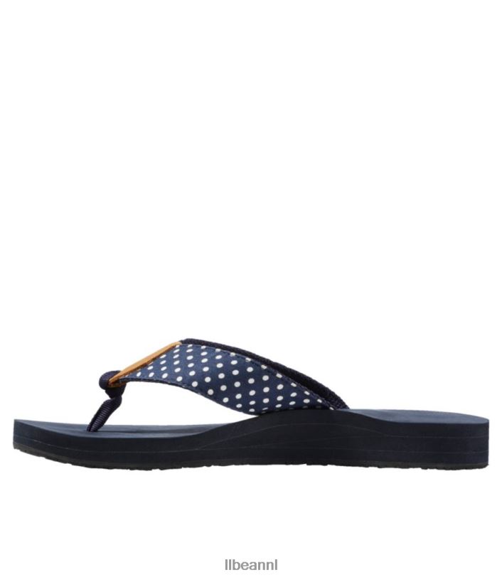 L.L.Bean vrouwen Maine Isle-slippers marineblauwe gingham schoenen VT0643730