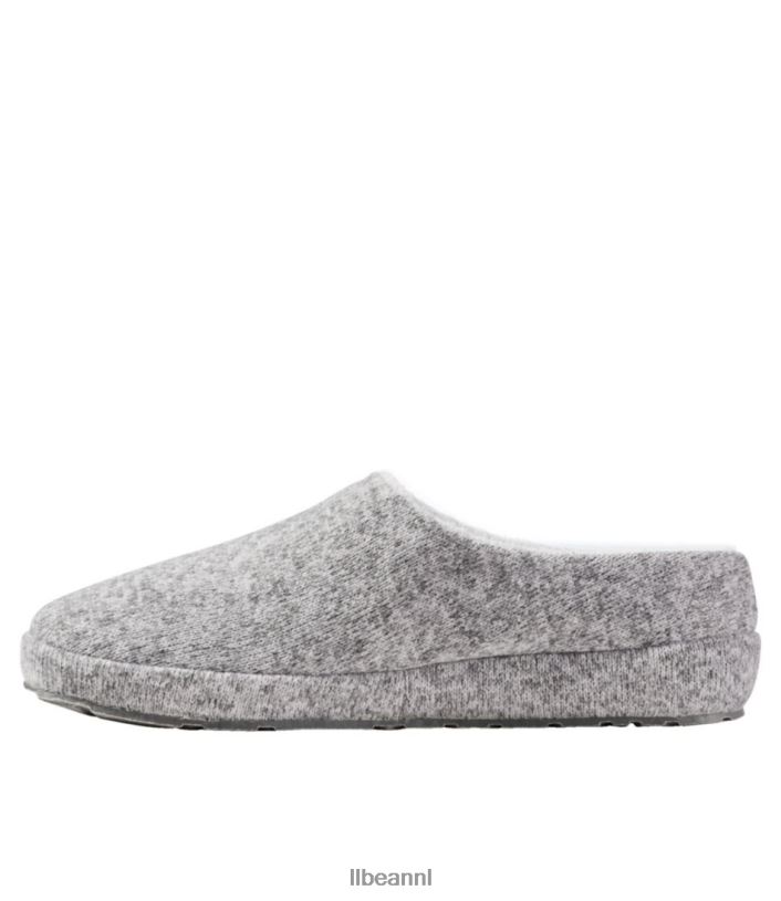 L.L.Bean vrouwen trui fleece pantoffel slijtage grijze heide schoenen VT064967