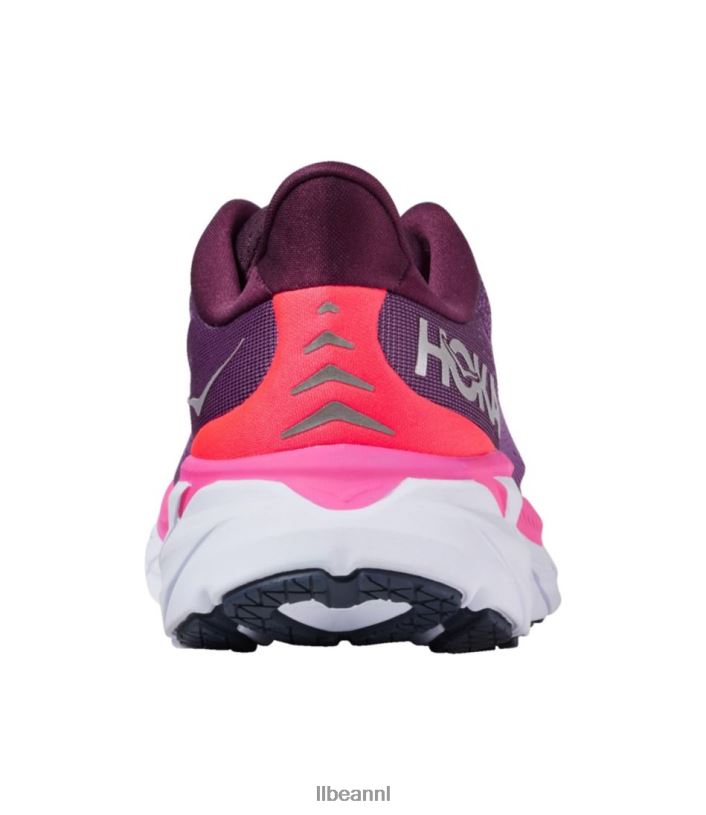 L.L.Bean vrouwen hoka clifton 8 hardloopschoenen druivenwijn/bessenbes schoenen VT0641069