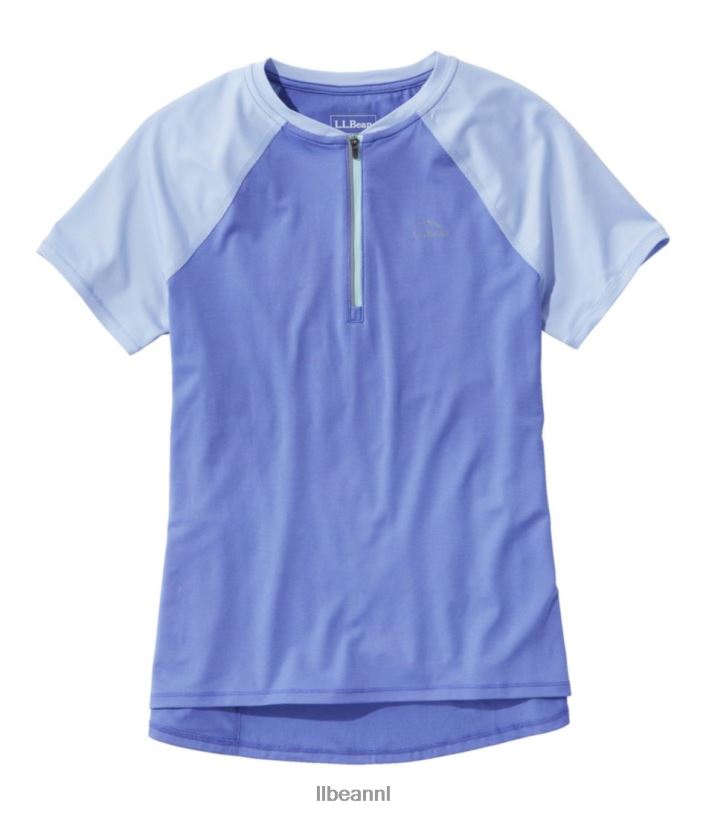 L.L.Bean vrouwen comfortabel fietsshirt ridderspoor/malibu blauw kleding VT0641420