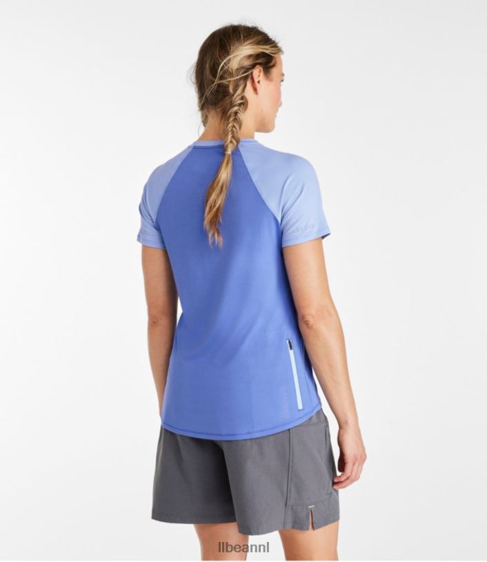 L.L.Bean vrouwen comfortabel fietsshirt ridderspoor/malibu blauw kleding VT0641420